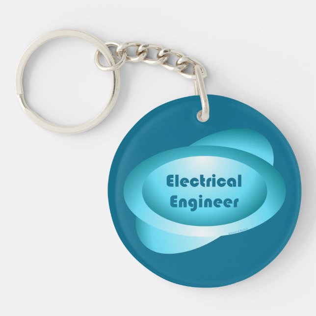 Porte-clefs Ingénieur électricien bleu (Devant)