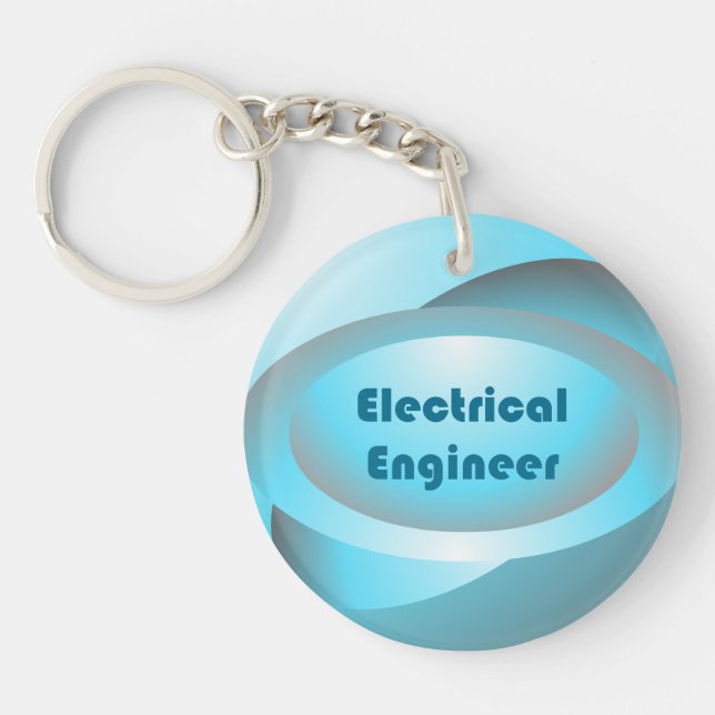 Porte-clefs Ingénieur électrique bleu (Devant)
