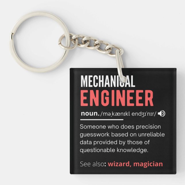 Porte-clefs INGÉNIEUR mécanique (Devant)