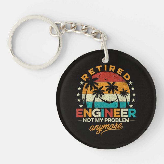 Porte-clefs Ingénieur retraité, plus mon problème (Devant)