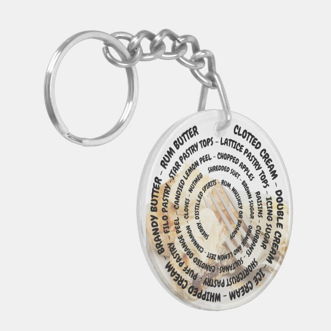 Porte-clefs Ingrédients à tarte concentré avec garnitures (Devant gauche)