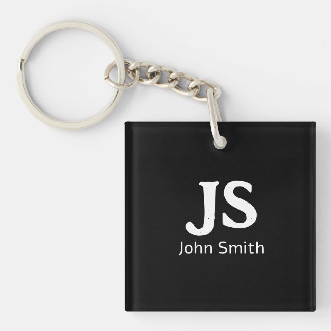 Porte-clefs Initiales personnelles personnalisables (Devant)