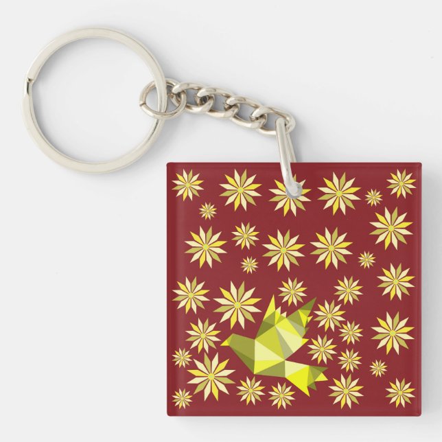 PORTE-CLEFS INSÉPARABLE AVEC DON DE FLEURS JOUR SPÉCIAL, ANNIV (Devant)