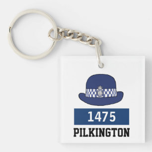 Porte-clefs Insigne de chapeau de femme policier britannique -