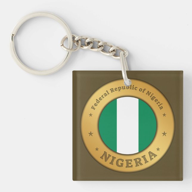 Porte-clefs Insigne du drapeau du Nigeria (Devant)