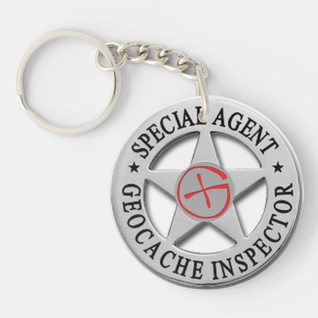Porte-clefs Inspecteur Agent* *Special w/logo de Geocache (Devant)