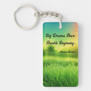 Porte-clefs Inspiration de la nature : Grass vert et citation 