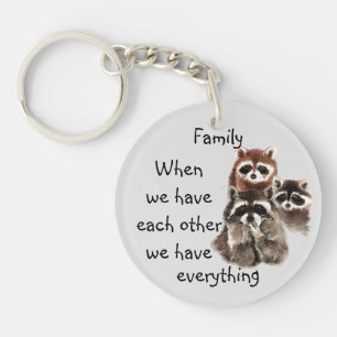 Porte-clefs Inspiration Famille Citation Fun Raccoon Personnal