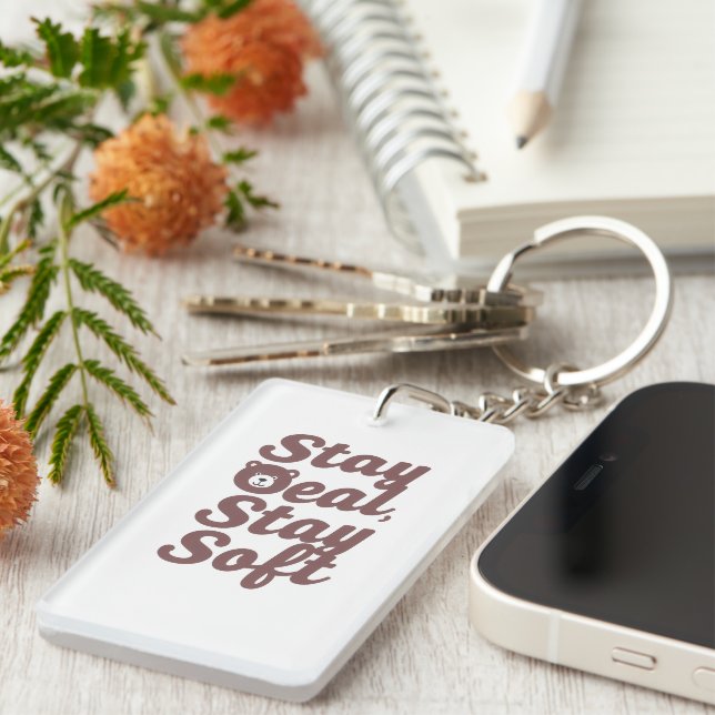 Porte-clefs Inspirational Kindness Quote with Cozy Bear (Devant droit)
