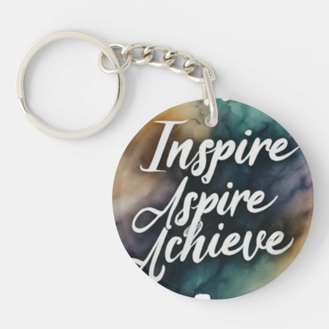 Porte-clefs Inspirer Aspire Atteindre le Porte - clé circulair (Devant)