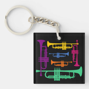 Porte-clefs Instrument de musique en laiton de trompette multi