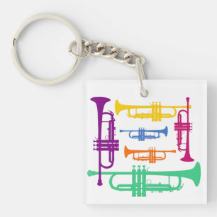 Porte-clefs Instrument de musique en laiton de trompette multi