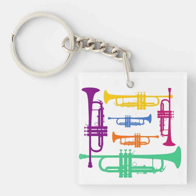 Porte-clefs Instrument de musique en laiton de trompette multi (Devant)