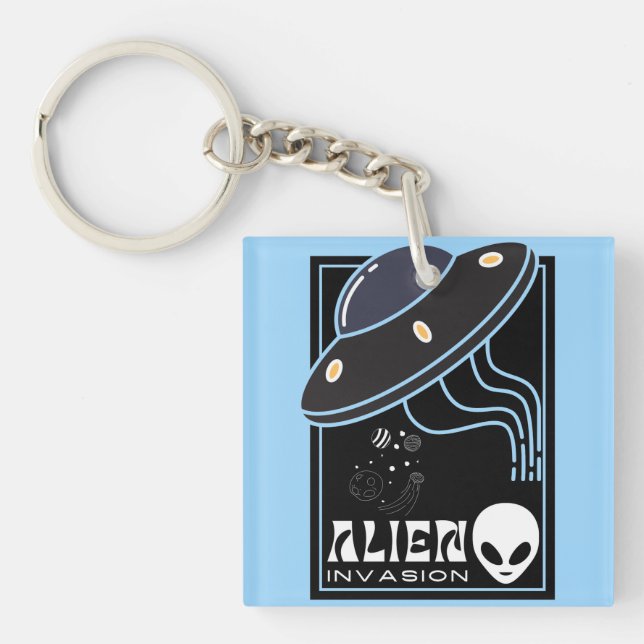 Porte-clefs Invasion Alien UFO galaxie spatiale (Devant)