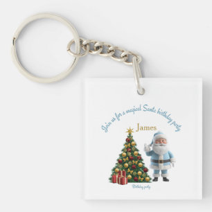 Porte-clefs Invitation d'anniversaire magique de Père Noël