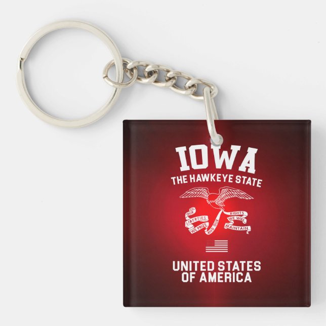 Porte-clefs Iowa L'État Hawkeye (Devant)