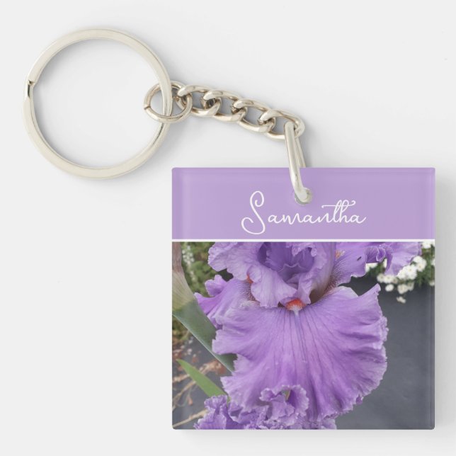Porte-clefs Iris Fleurs Fleurs Violet Lavande Lilac Apron (Devant)