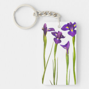 Porte-clefs Iris pourpres - modèle customisé par fleur d'iri