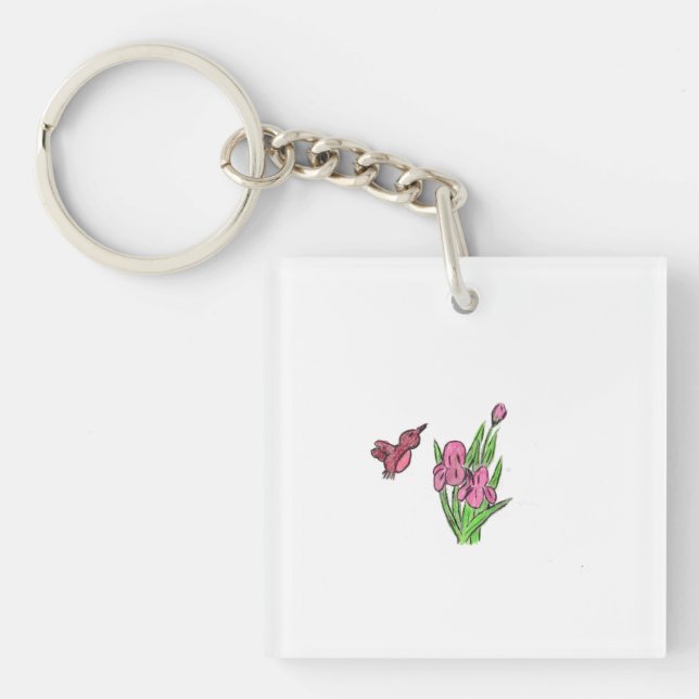 Porte-clefs Iris rose (Devant)