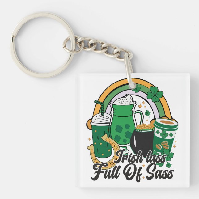Porte-clefs Irish Lass Full of Sass - Cheeky St. Patrick's Day (Devant)