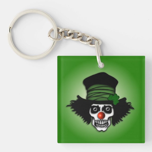 Porte-clefs Irish Skeleton Clown Green (Devant)