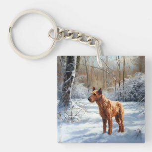 Porte-clefs Irish Terrier Laisser neiger Noël