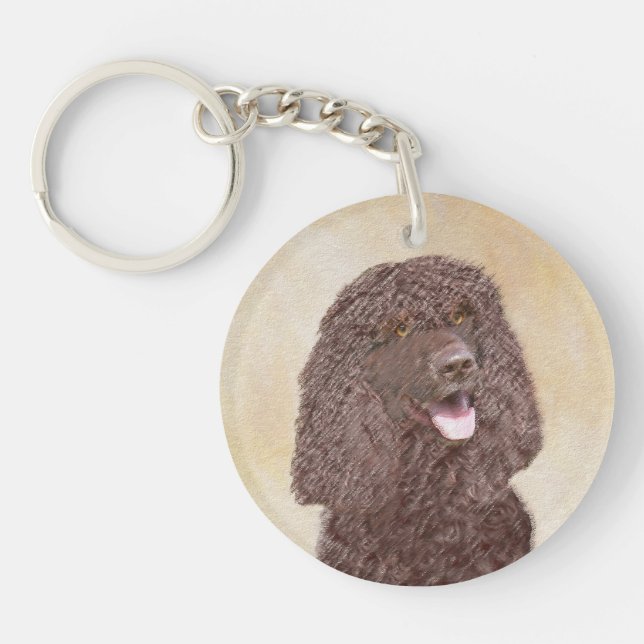 Porte-clefs Irish Water Spaniel Peinture - Original Dog Art (Devant)