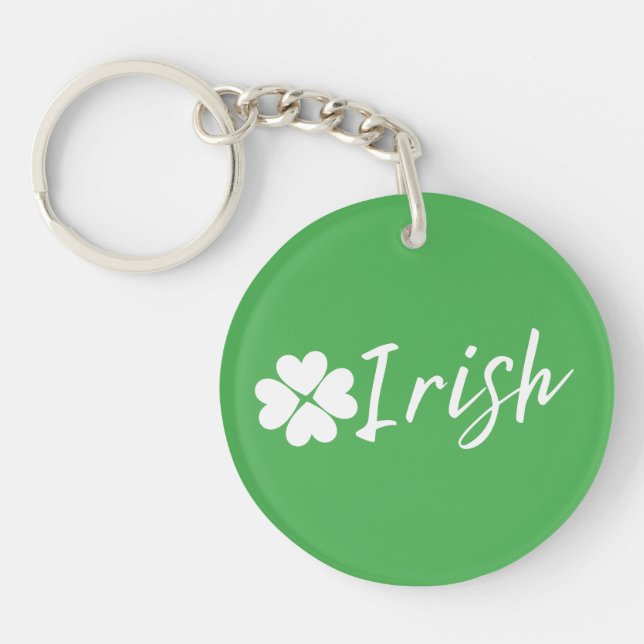 Porte-clefs Irlandais avec Shamrock - Saint Patrick Day (Devant)