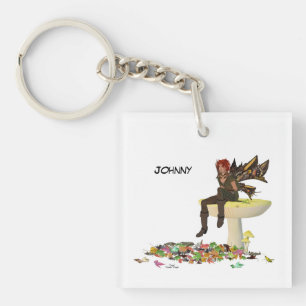 Porte-clefs Irlandais Fée Boy Sur Porte - clé Acrylique Champi