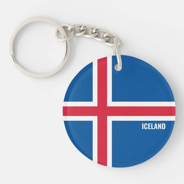 Porte-clefs Islande Drapeau charmant patriotique (Devant)