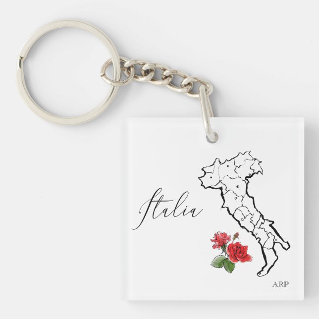 Porte-clefs *~* Italia Carte des Roses italiens de langue ital (Devant)