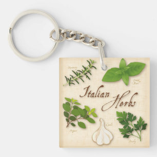 Porte-clefs Italian Herbs, basil, origan, parsley, garlic