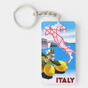 Porte-clefs Italie Citron Temple Romain Fleur