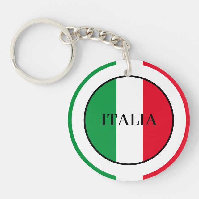 Porte-clefs Italie Drapeau italien Rouge Blanc Vert Italia (Devant)