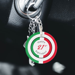 Porte-clefs Italie Italie Drapeau italien Joyeux anniversaire