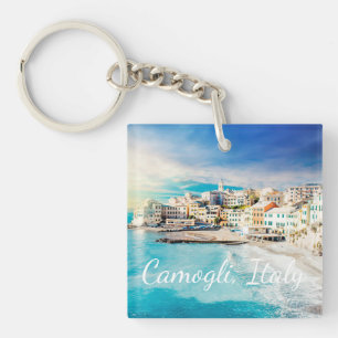 Porte-clefs Italie Plage Océan Méditerranée Peinture Paysage  