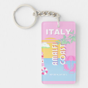 Porte-clefs Italie Travel art, Côte d'Amalfi, Preppy, Rose
