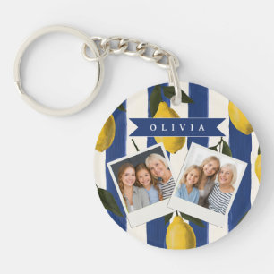 Porte-clefs Italien personnalisé à rayures de citron côtier