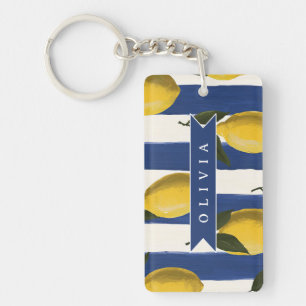 Porte-clefs Italien Personnalisé Rayures de Citron Côtières