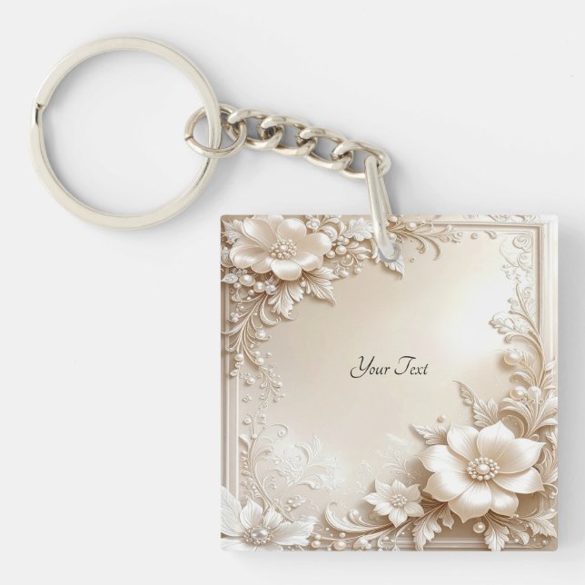 Porte-clefs Ivory Flowers Keychain (Devant)