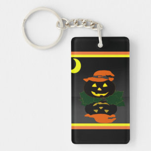 Porte-clefs Jack-o'-lantern et sa réflexion -