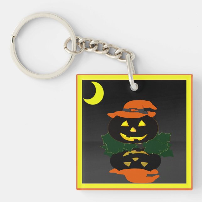 Porte-clefs Jack-o'-lantern et sa réflexion - (Devant)