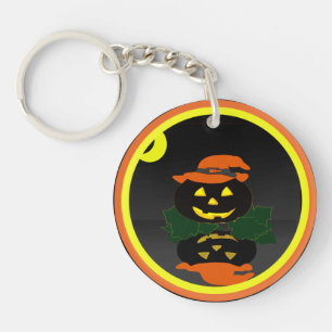 Porte-clefs Jack-o'-lantern et sa réflexion -