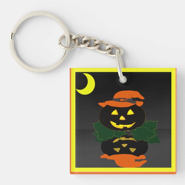 Porte-clefs Jack-o'-lantern et sa réflexion - (Devant)