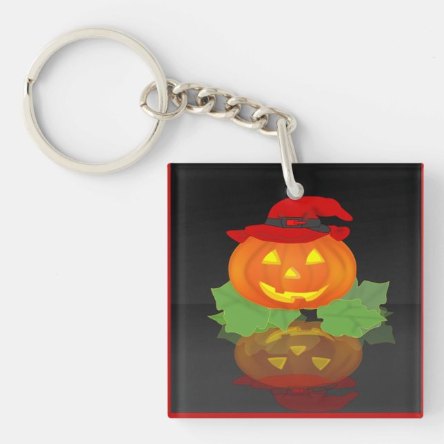 Porte-clefs Jack-o'-lantern et sa réflexion - (Devant)