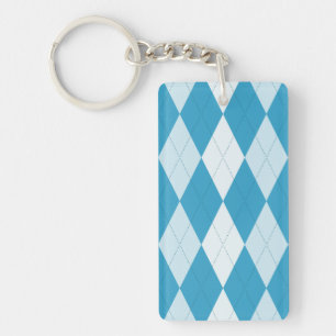 Porte-clefs Jacquard bleu Peacock Petite forme diamant