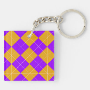Porte-clefs Jacquard pourpre et orange