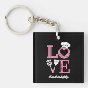 Porte-clefs J'adore la vie de dame de déjeuner Cadeaux drôles