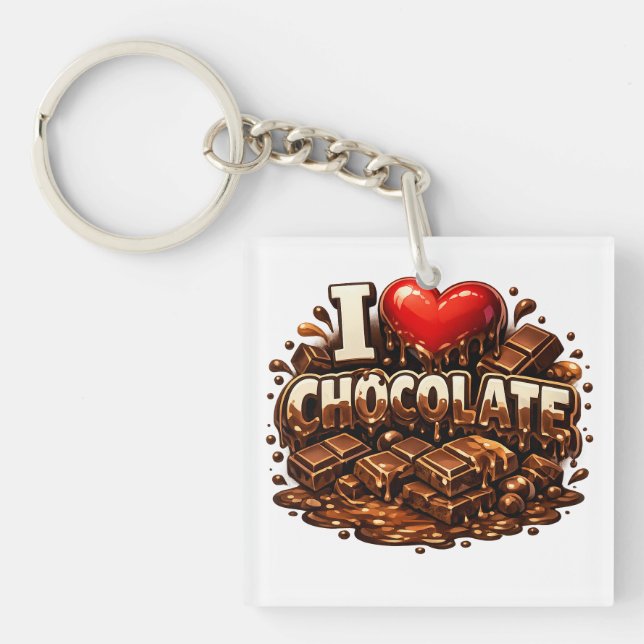 Porte-clefs J'adore le Chocolat (Devant)