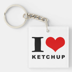 Porte-clefs J'adore le ketchup